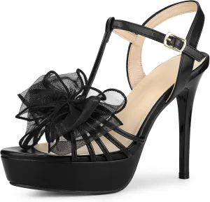 Perphy Platform Stiletto Heel Flowers Platform Heels Sandals for Women