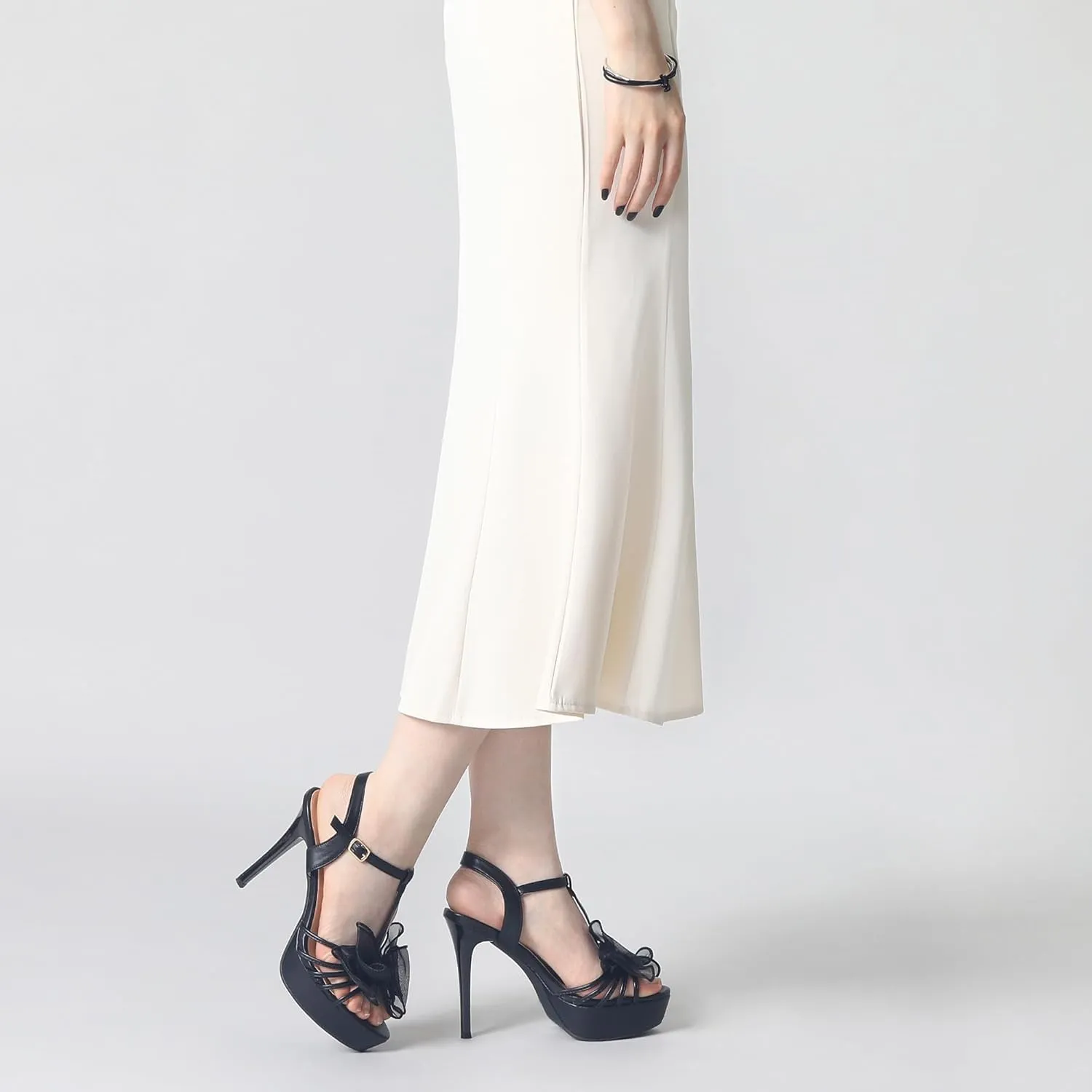 Perphy Platform Stiletto Heel Flowers Platform Heels Sandals for Women
