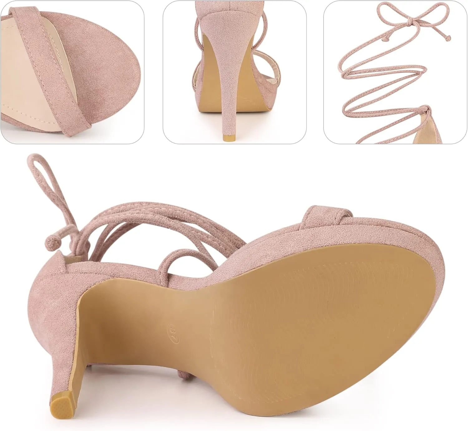 Perphy Platform Stiletto Heels Lace Up Sandals for Women