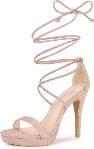 Perphy Platform Stiletto Heels Lace Up Sandals for Women