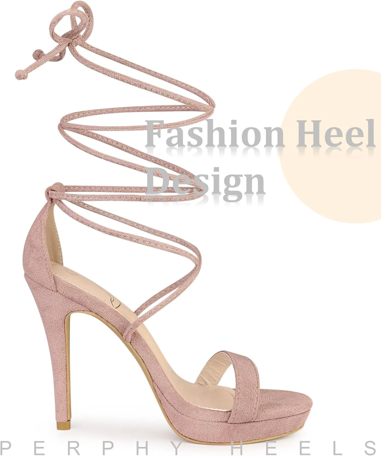 Perphy Platform Stiletto Heels Lace Up Sandals for Women