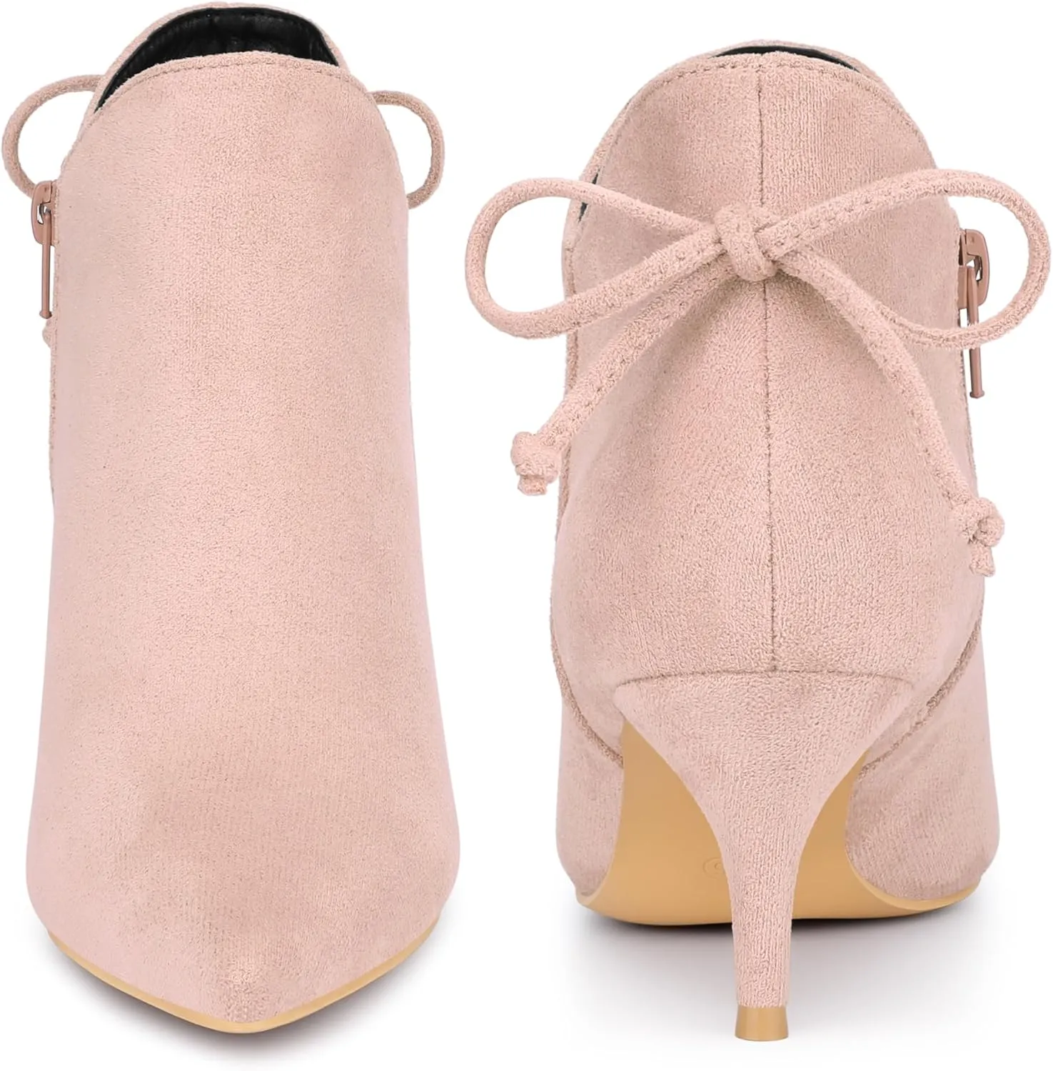Perphy Pointed Toe Bow Kitten Heel Ankle Booties for Women