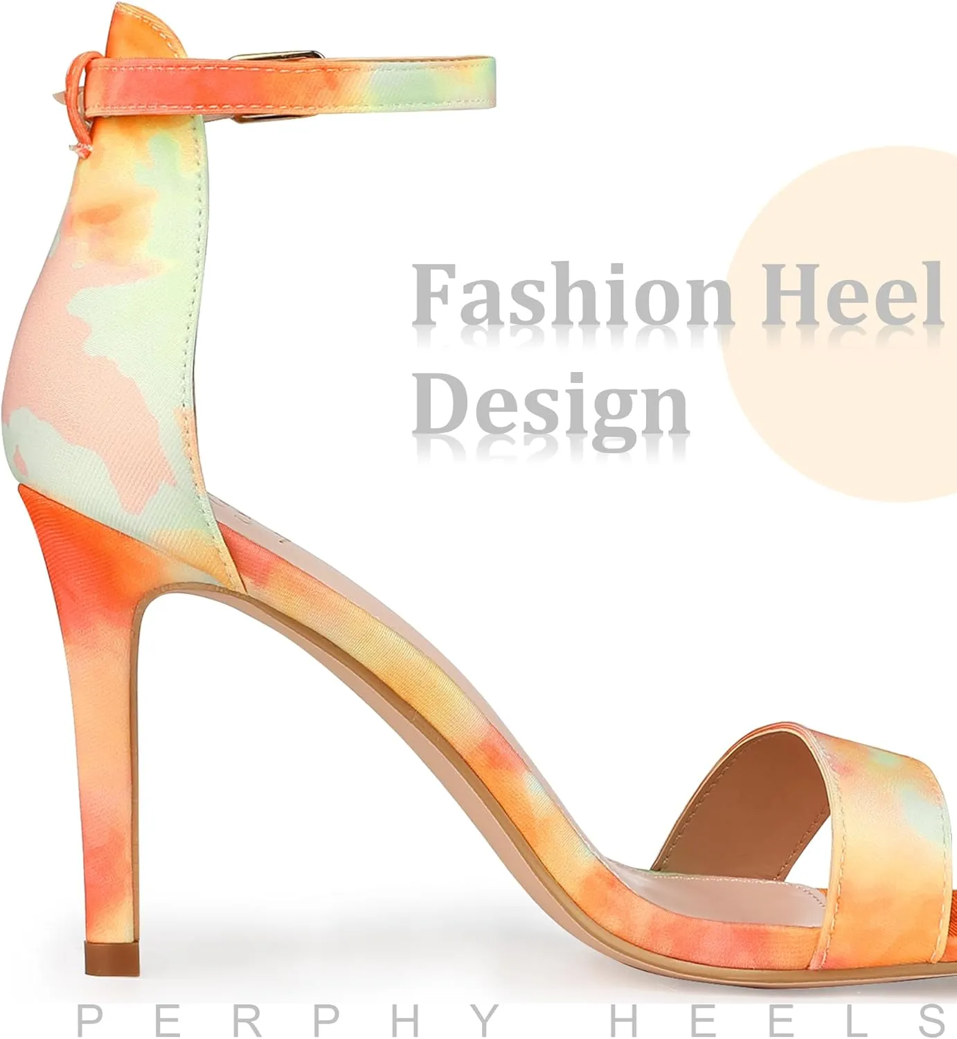Perphy Tie Dye Ankle Strap Stiletto Heels Sandals for Women