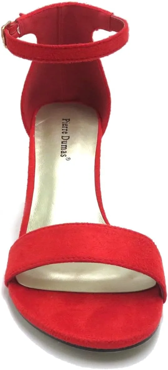 Pierre Dumas Women's Open Toe Ankle Strap Chunky Block Heel Sandals