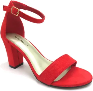 Pierre Dumas Women's Open Toe Ankle Strap Chunky Block Heel Sandals