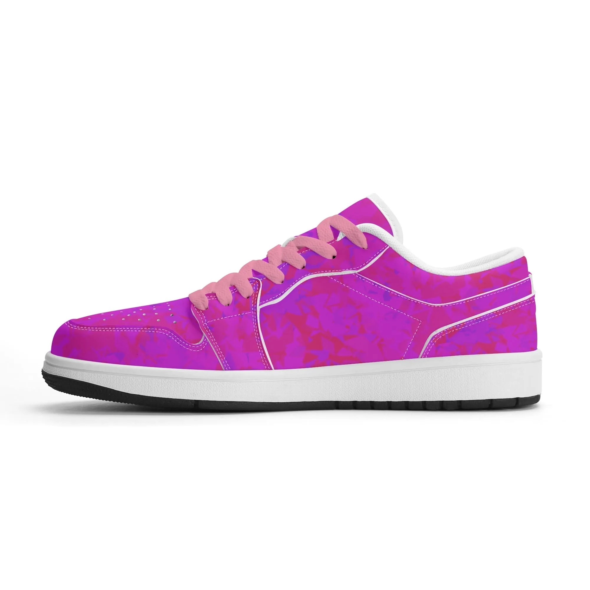 Pink Crystal Low Top Leder Sneaker für Herren