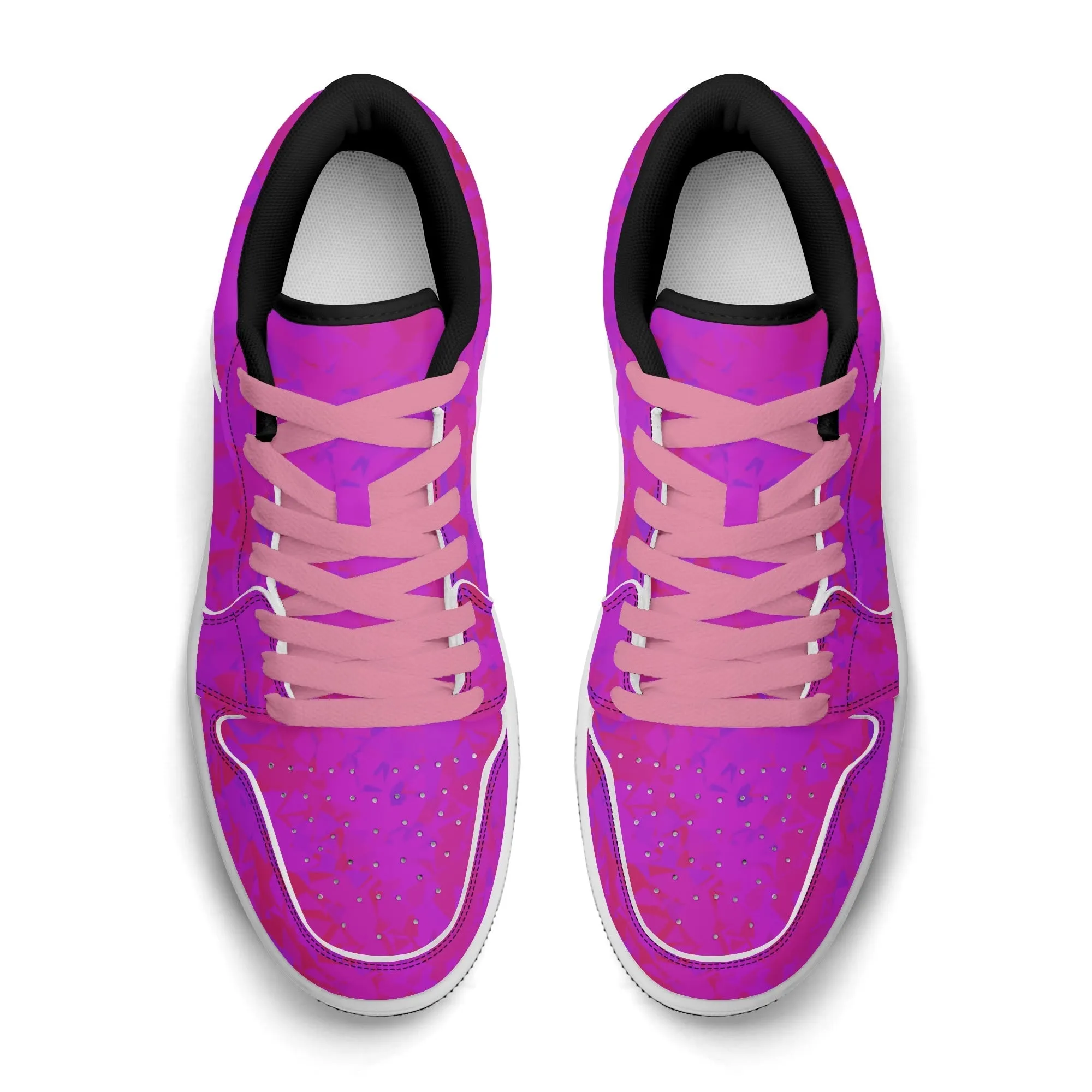Pink Crystal Low Top Leder Sneaker für Herren