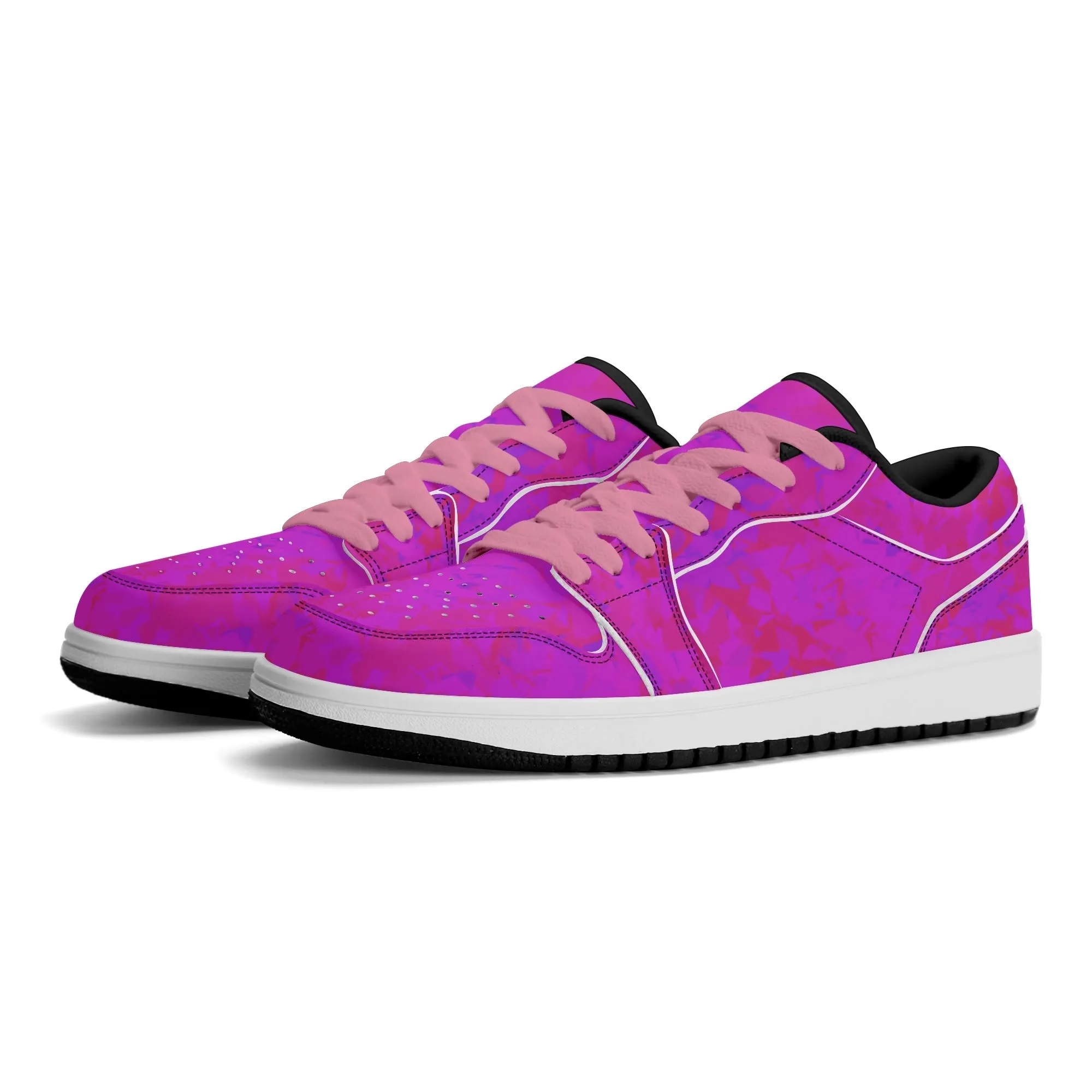 Pink Crystal Low Top Leder Sneaker für Herren