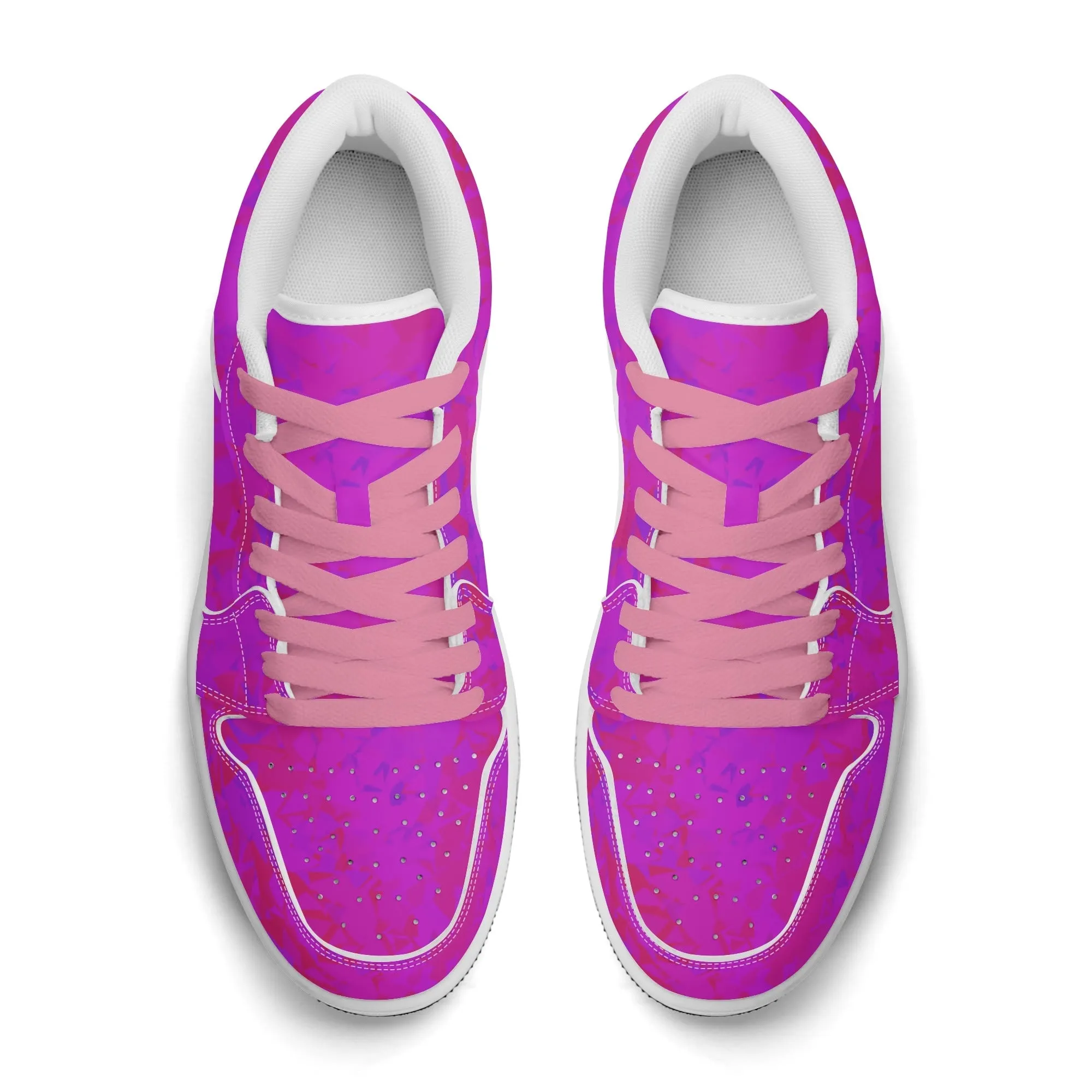 Pink Crystal Low Top Leder Sneaker für Herren