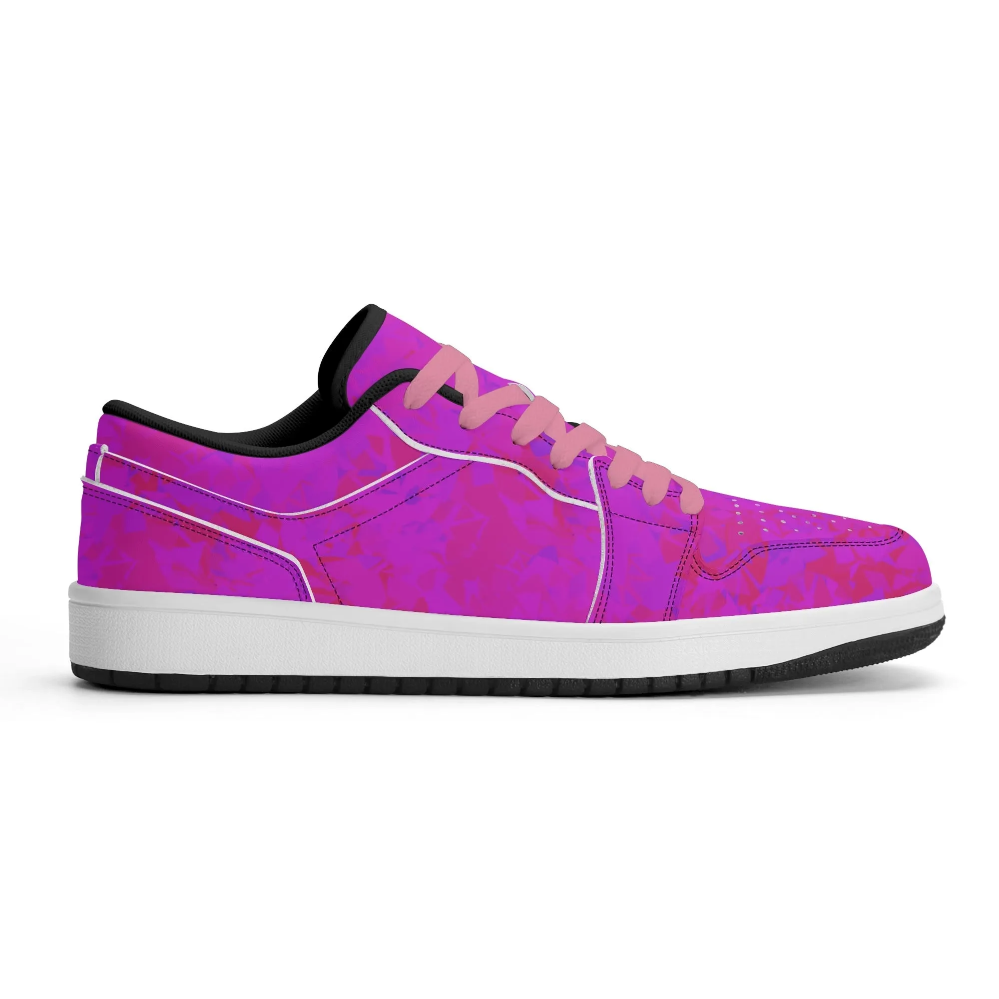 Pink Crystal Low Top Leder Sneaker für Herren