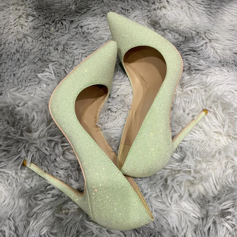 PINK SEQUIN high heels jewelry shiny women's wedding high heels