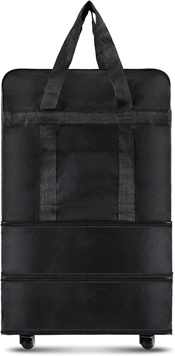 plplaaoo Expandable Foldable Suitcase Collapsible Rolling Travel Luggage Bag Water Oxford Cloth for Men Women Travel Size SML (S)