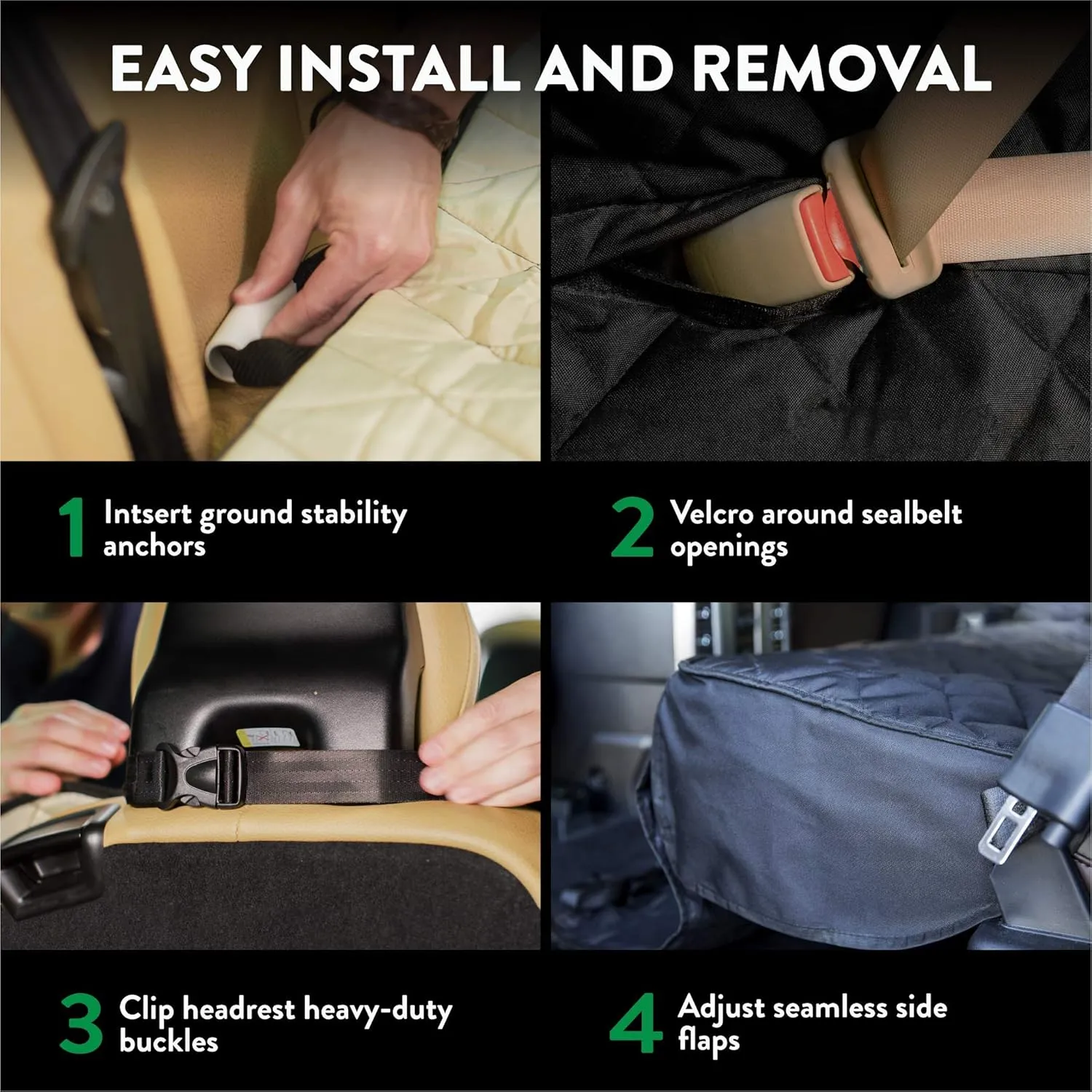 Plush Paws Products Premium Rear Car Seat Protector w/Hammock | Washable & Waterproof Back Seat Dog Cover for Car, Truck, & SUV | Nonslip, Tear Resistant Pet Seat Cover | Regular Grey