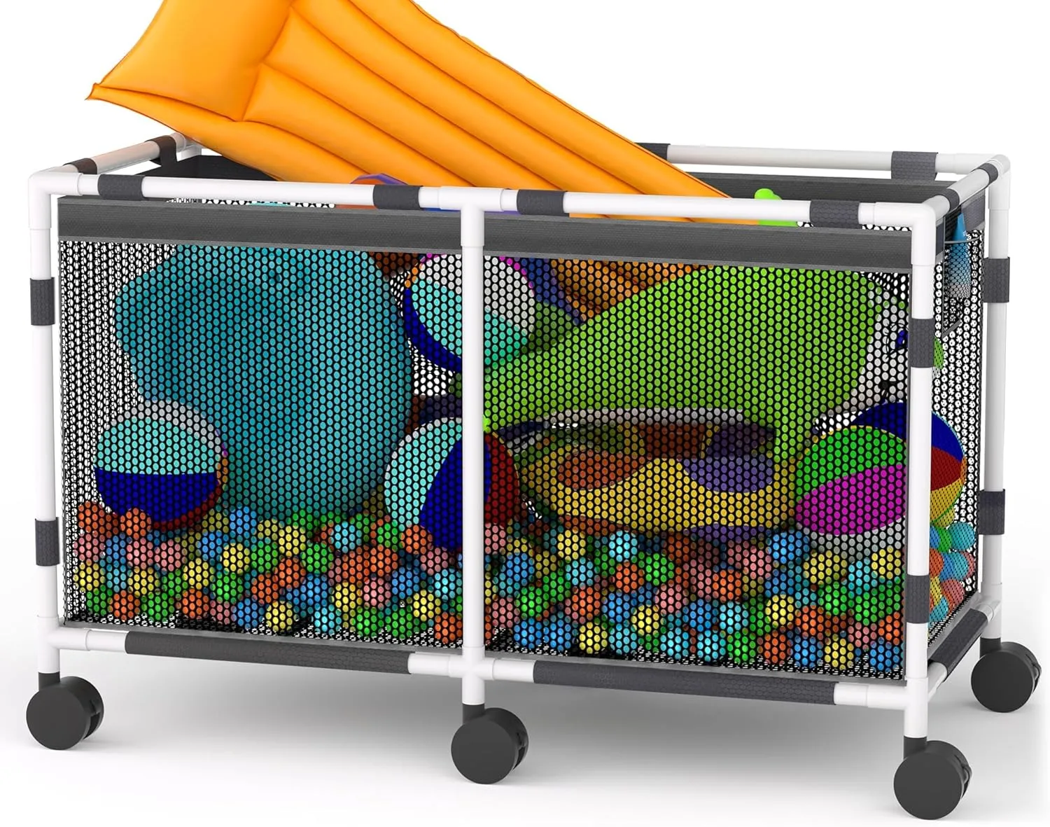 Pool Float Storage - 235 Gallon 69"L Pool Storage Bins,360° Rolling Pool Storage Cart with Wheels,Tear & Sunlight Resistant,Waterproof Outdoor,Float Storage Organizer for Noodles,Toys,Floats,Towels