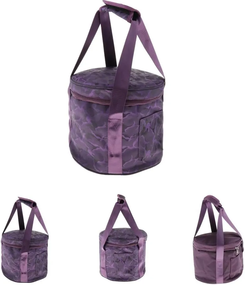 Practical Padded Carrying Bag Holder Round, Purple, 8inch