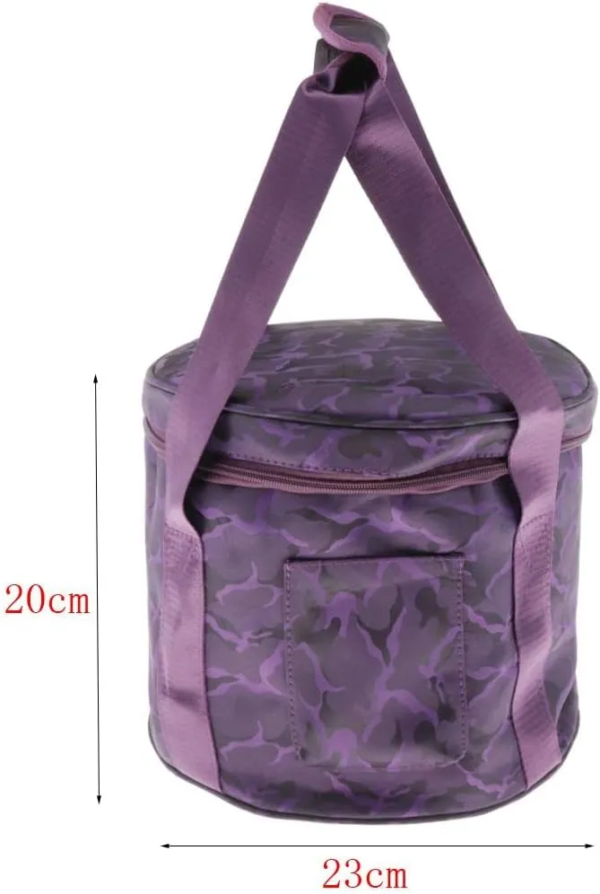 Practical Padded Carrying Bag Holder Round, Purple, 8inch