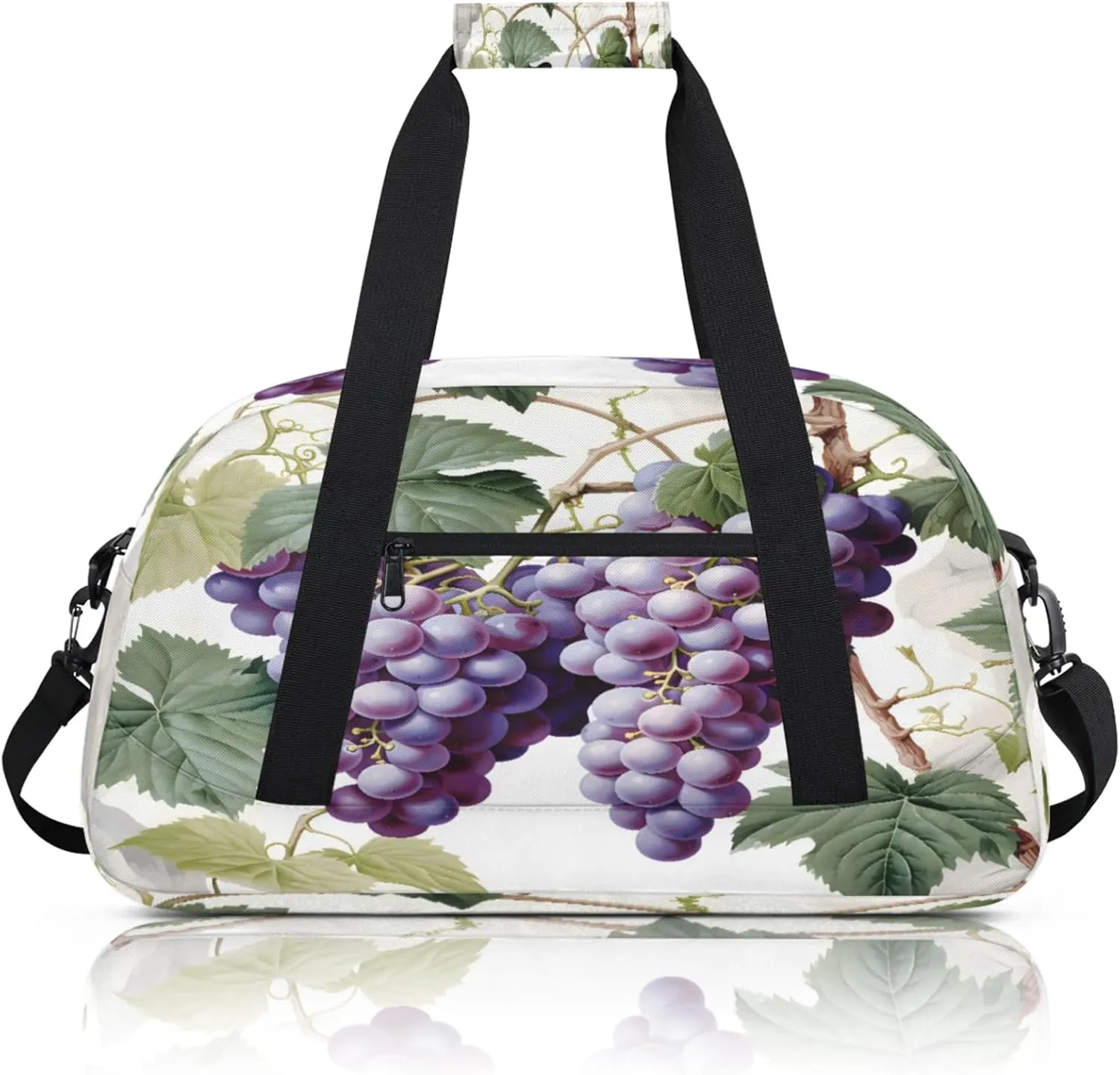 Purple Fruit Grape Small Gym Bag 18 inch Carry On Duffel Bag for Weekender Travel Sports Workout Yoga Gymnastics Dance Ballet