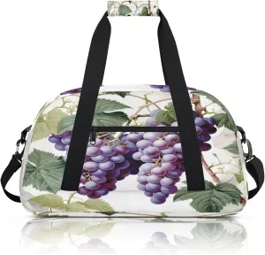 Purple Fruit Grape Small Gym Bag 18 inch Carry On Duffel Bag for Weekender Travel Sports Workout Yoga Gymnastics Dance Ballet