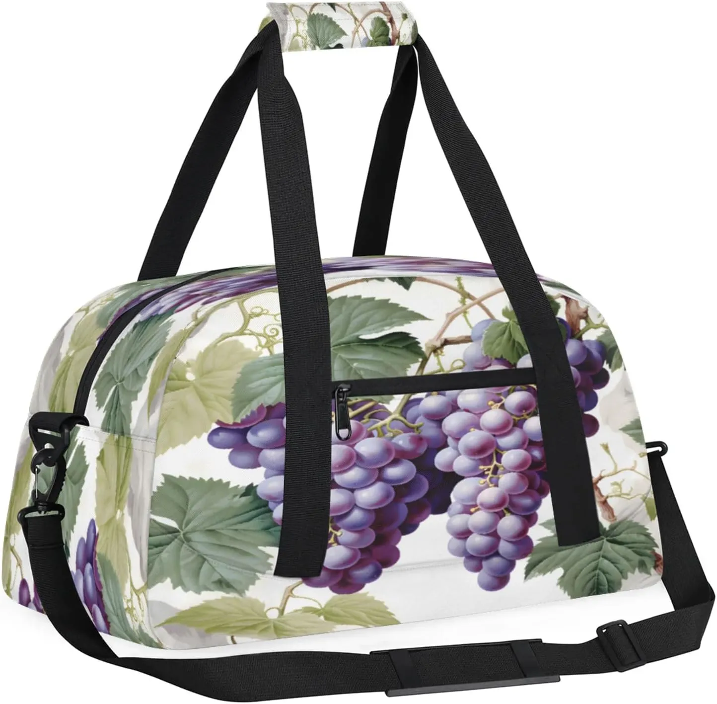 Purple Fruit Grape Small Gym Bag 18 inch Carry On Duffel Bag for Weekender Travel Sports Workout Yoga Gymnastics Dance Ballet