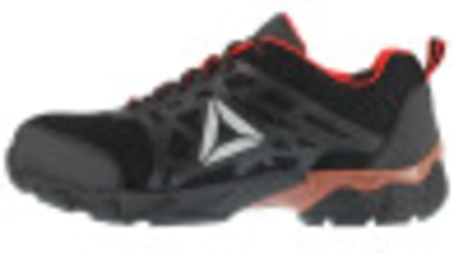 Reebok Work Men's RB1061 Beamer Safety Toe Seamless Athletic Work Shoe Black & Red Trim