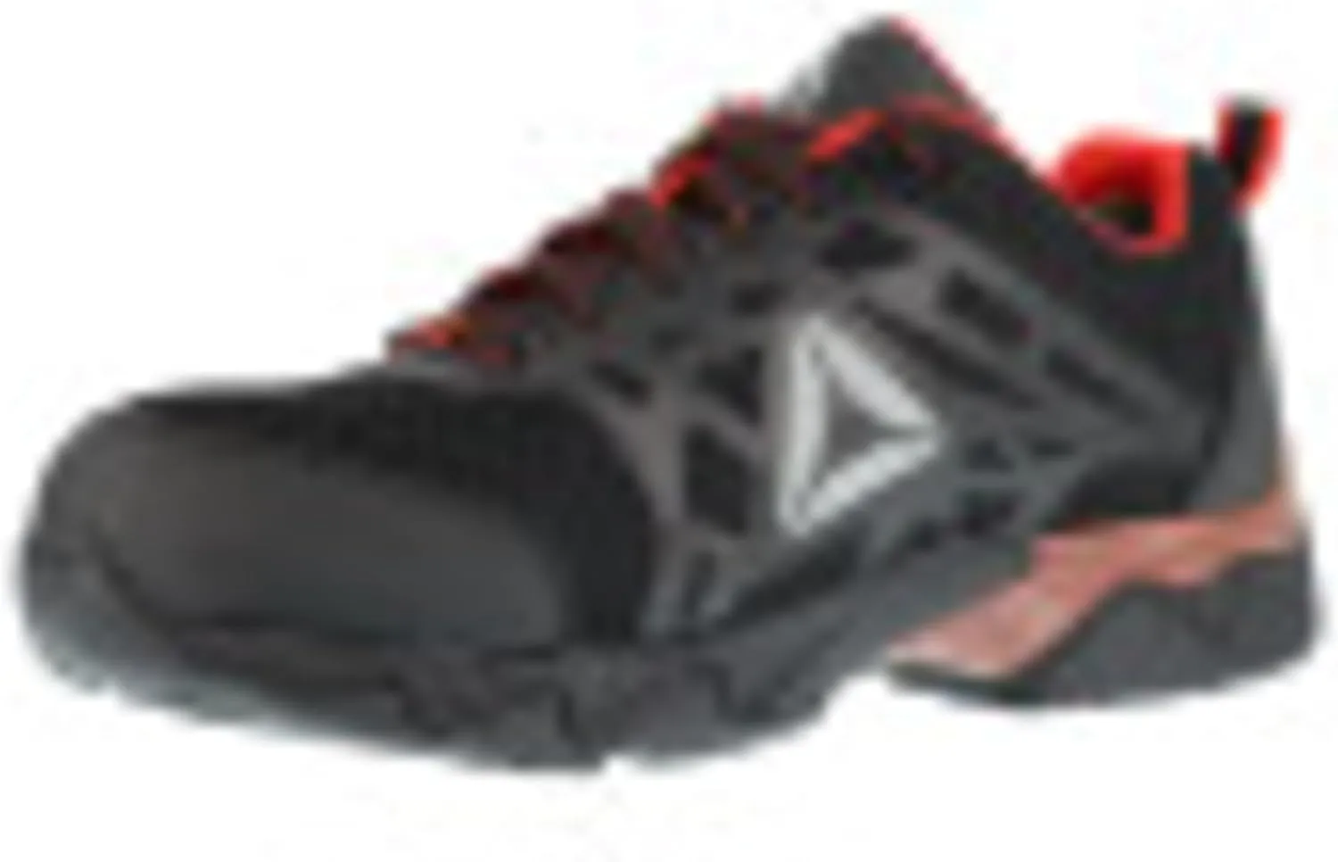 Reebok Work Men's RB1061 Beamer Safety Toe Seamless Athletic Work Shoe Black & Red Trim
