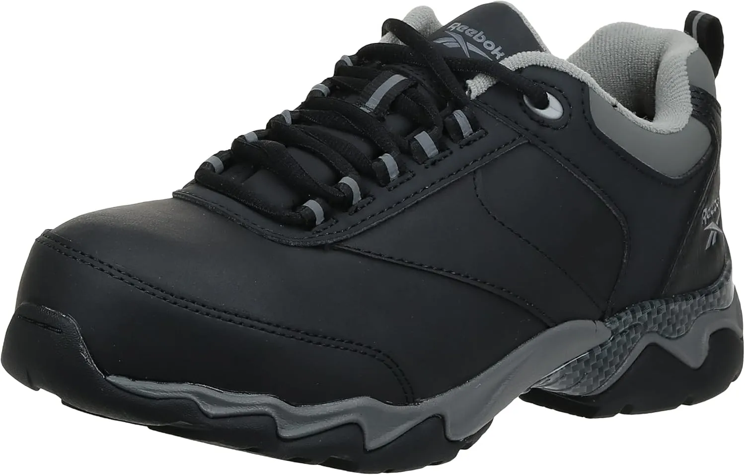 Reebok Work Men's RB1062 Beamer Safety Toe Athletic Work Shoe Black & Grey Trim