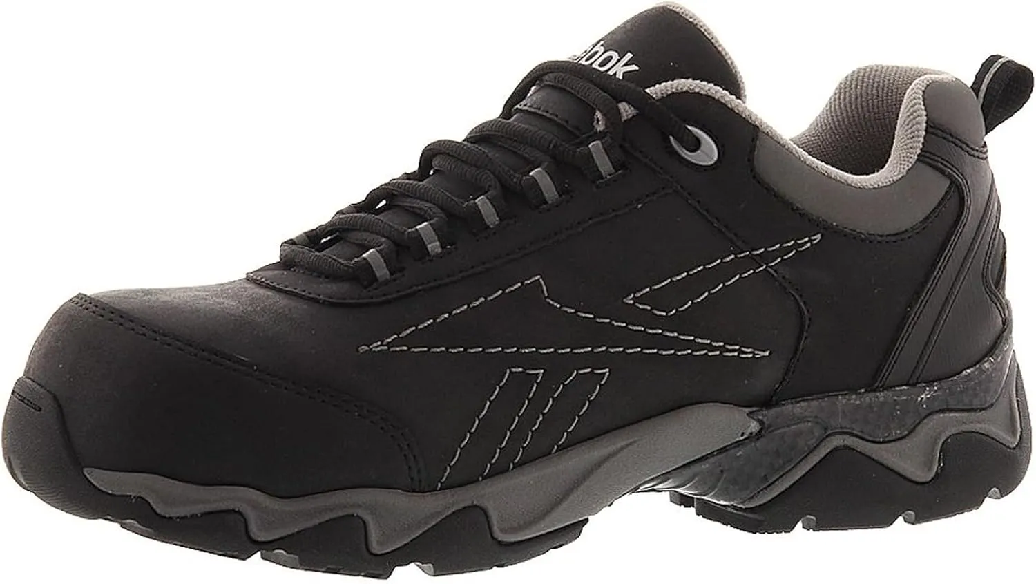 Reebok Work Men's RB1062 Beamer Safety Toe Athletic Work Shoe Black & Grey Trim