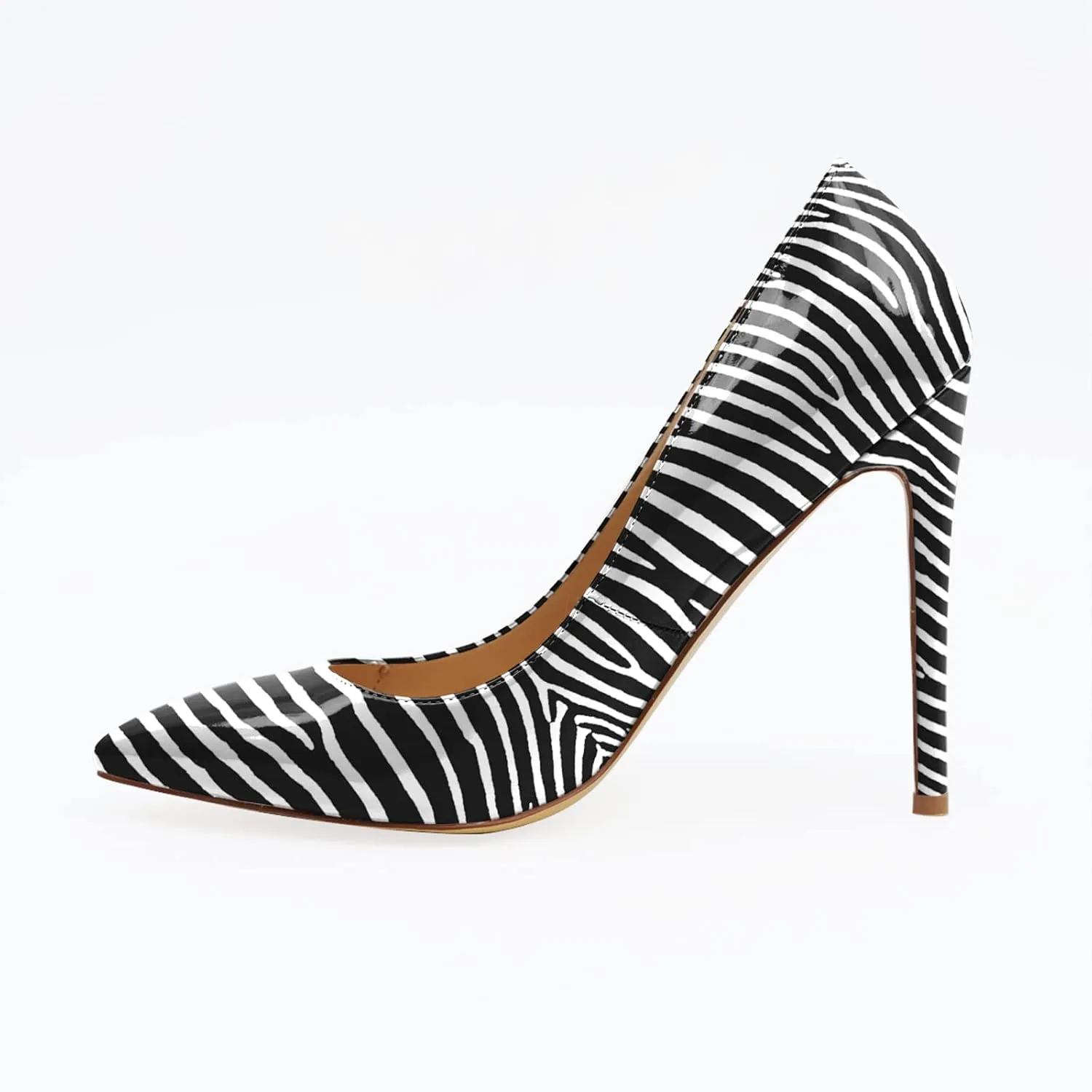 Reindee Lusion Womens High Stiletto Heels Pumps Music Note Printed Closed Toe Sexy Shoes