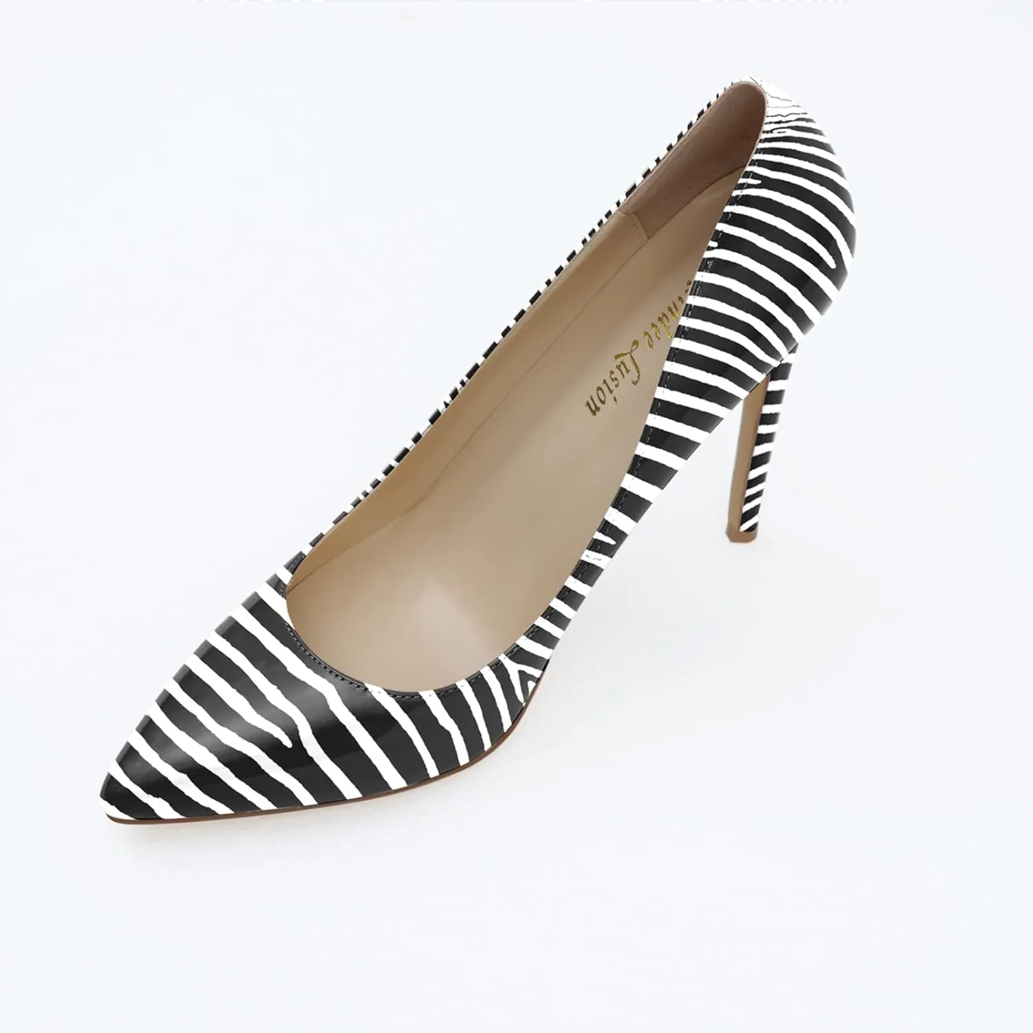 Reindee Lusion Womens High Stiletto Heels Pumps Music Note Printed Closed Toe Sexy Shoes