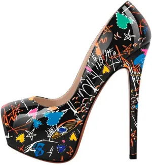 Richealnana Women's Double Platform Stiletto High Heel Pumps