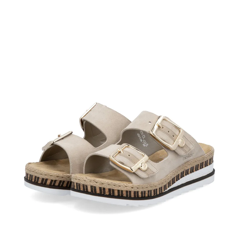 Rieker Ladies Mule Wedge Platform Wedge Sandal V7955-60