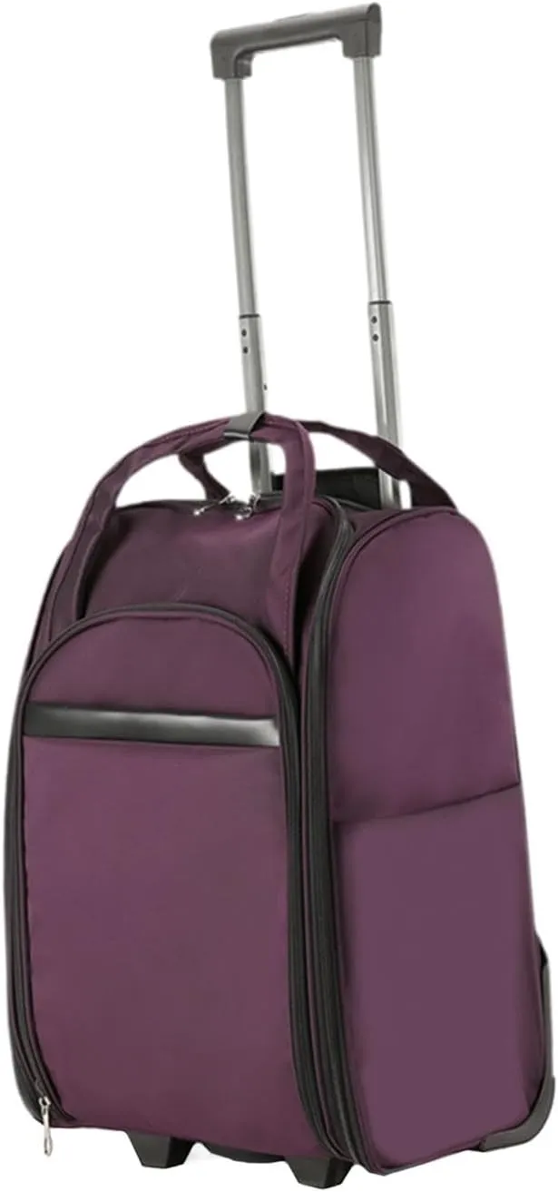 Rolling Duffel Bag with Wheels Multifunctional Suitcase for Sports Beach, Purple