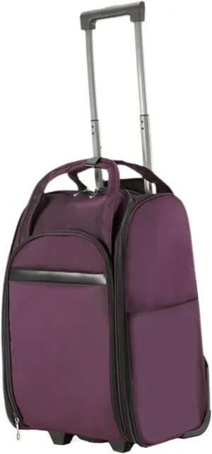 Rolling Duffel Bag with Wheels Multifunctional Suitcase for Sports Beach, Purple