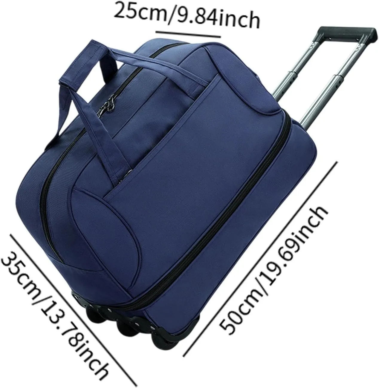 Rolling Duffel Bag with Wheels Oxford for Outdoors, Blue