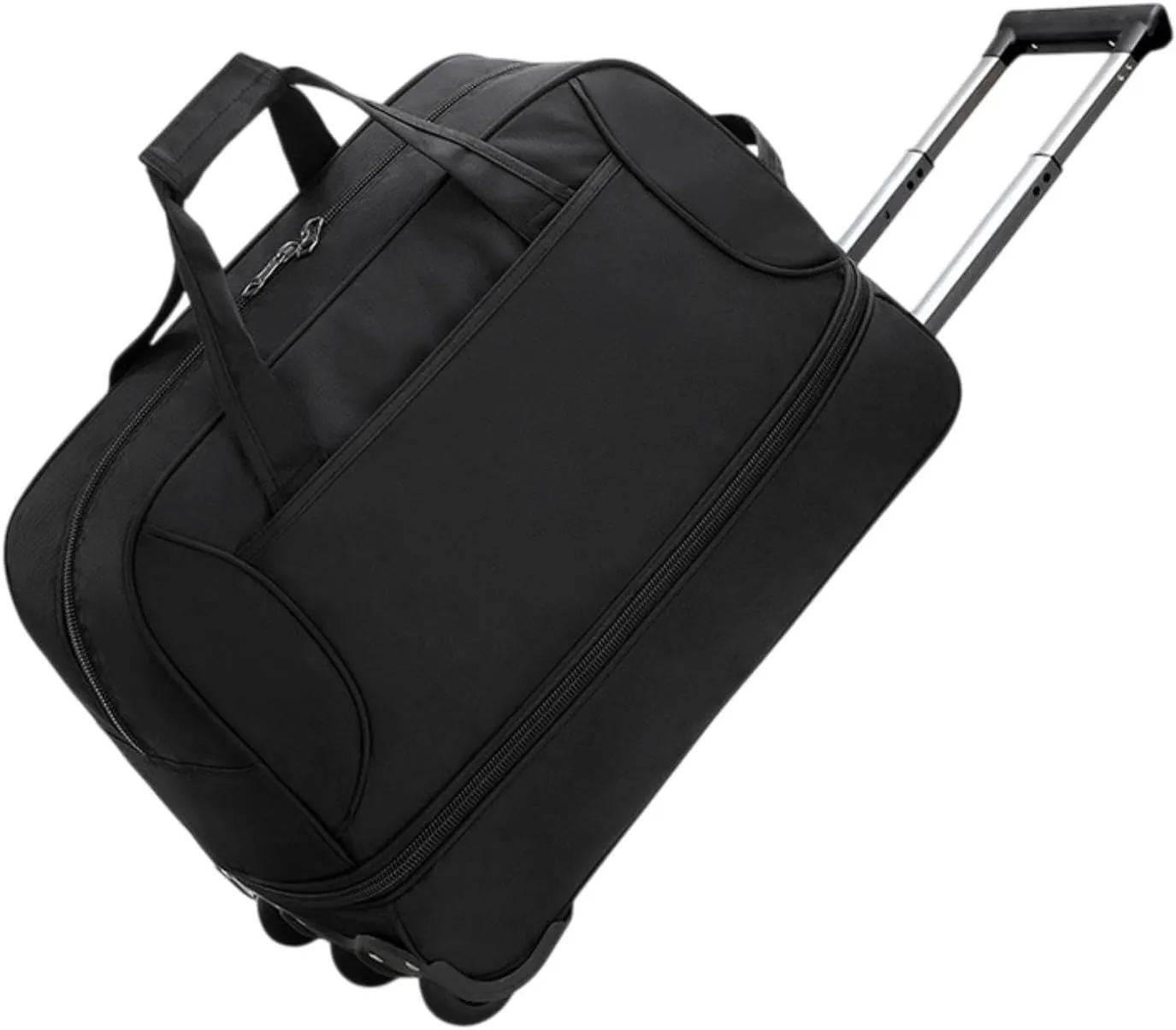 Rolling Duffel Bag with Wheels Travel Bag for Picnic Beach Sports Business Trip, Black