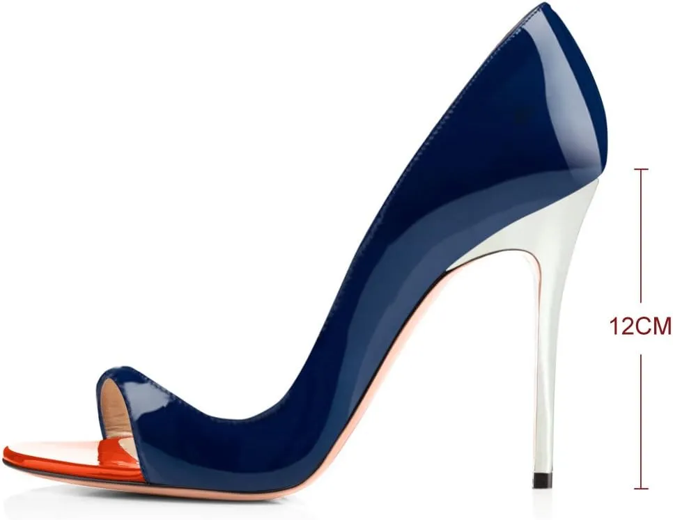 Round Open Toe High Stiletto Heel Pumps