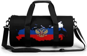 Russian Eagle Map of Russia Gym Bag for Men Women Duffle Bags Travel Tote