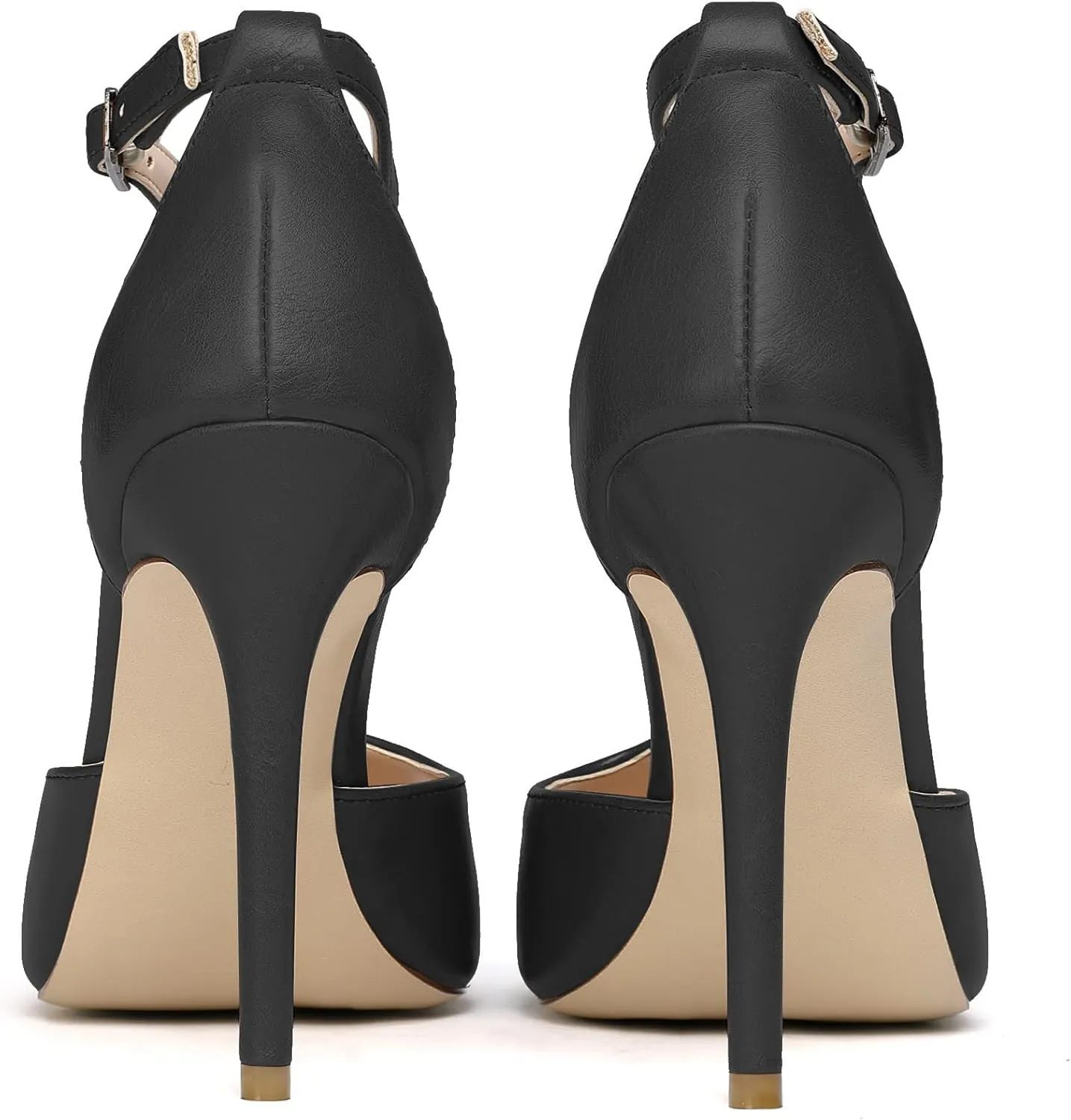 SAMMITOP Women's Peep Toe T-Strap Sandals Ankle Strap Buckle Closure High Heel Dress Shoes