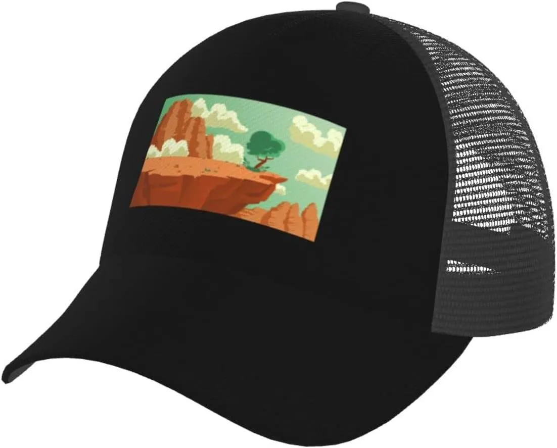 Scenic View of a Cliff in The Desert Baseball Cap for Men Women Breathable Mesh Back Baseball Caps Casual Outdoor Hat Adjustable Trucker Hat Sun Hats