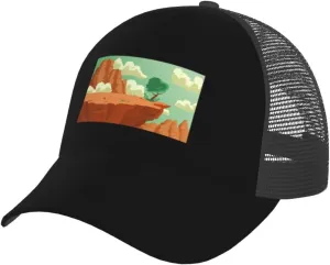 Scenic View of a Cliff in The Desert Baseball Cap for Men Women Breathable Mesh Back Baseball Caps Casual Outdoor Hat Adjustable Trucker Hat Sun Hats