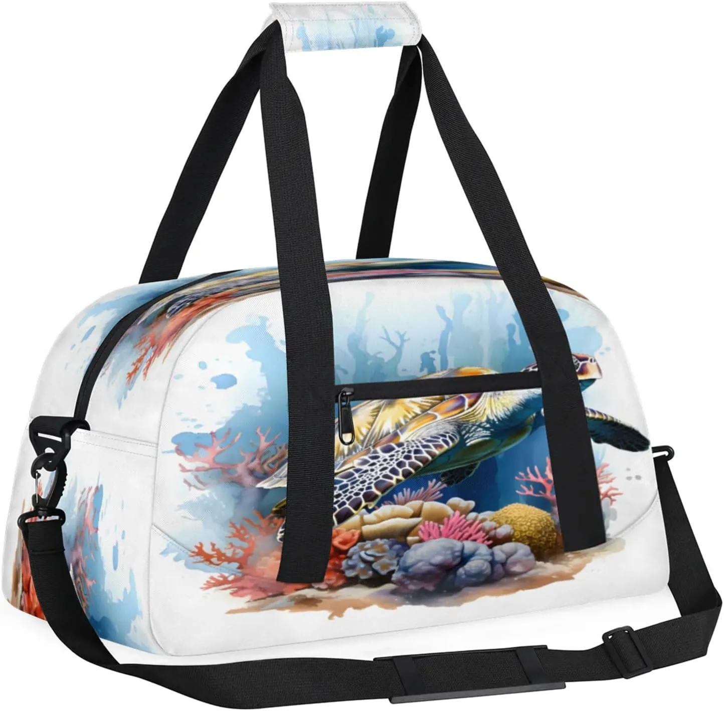 Sea Turtles Small Gym Bag 18 inch Carry On Duffel Bag for Weekender Travel Sports Workout Yoga Gymnastics Dance Ballet