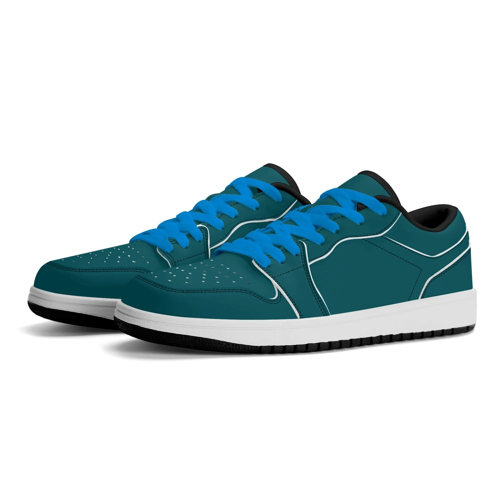 Sherpa Blue Low Top Leder Sneaker für Herren