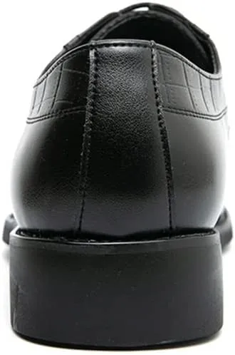 Shoes Dress Oxford for Men Lace Up Cap Toe Split Toe Crocodile Print Burnished Toe Low Top Rubber Sole Anti-Slip Non Slip Resistant Business