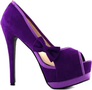 SHOW STORY Sexy Womens 2 Tone Bow Peep Toe Platform Stiletto Pumps Shoes,LF80900