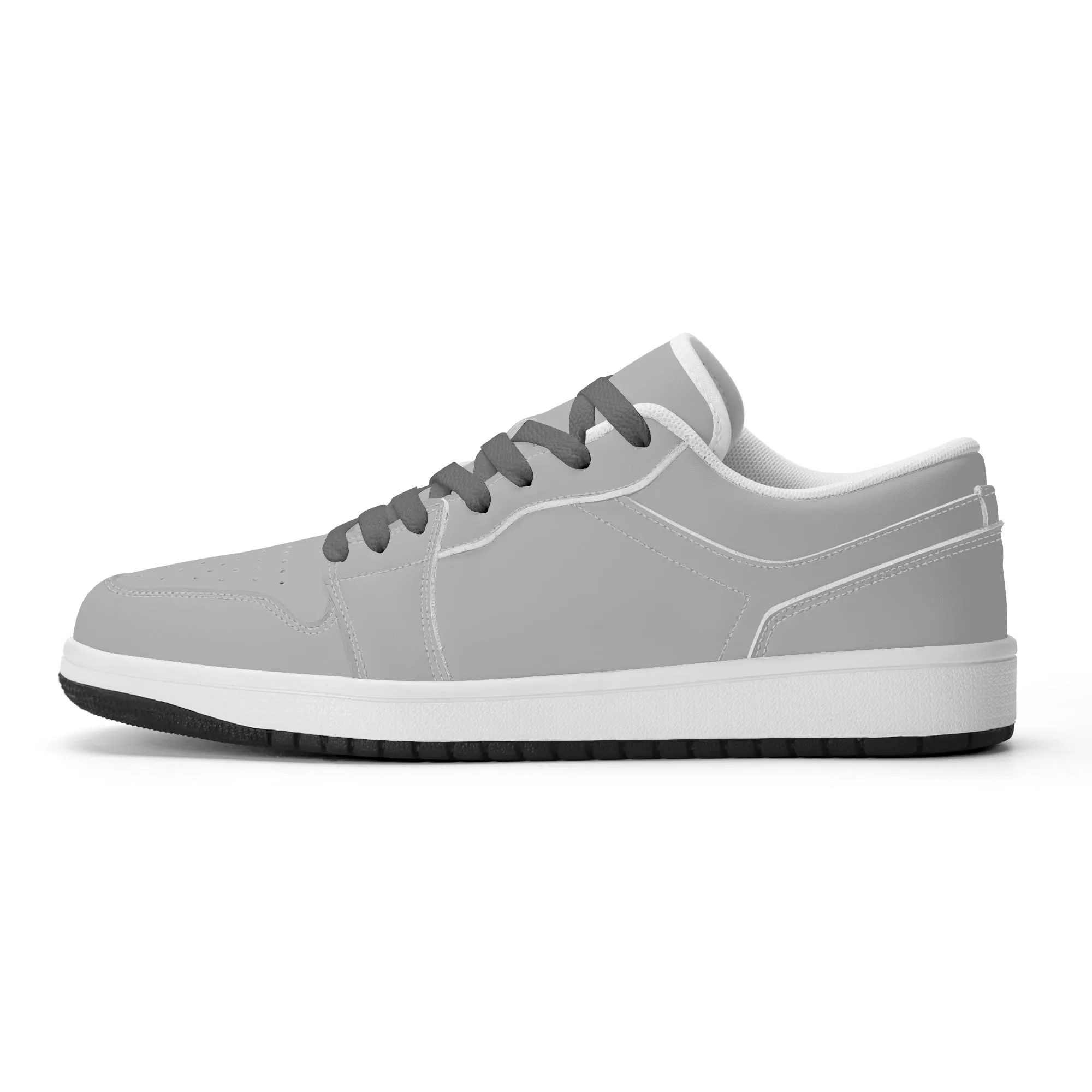 Silberne Low Top Leder Sneaker für Herren