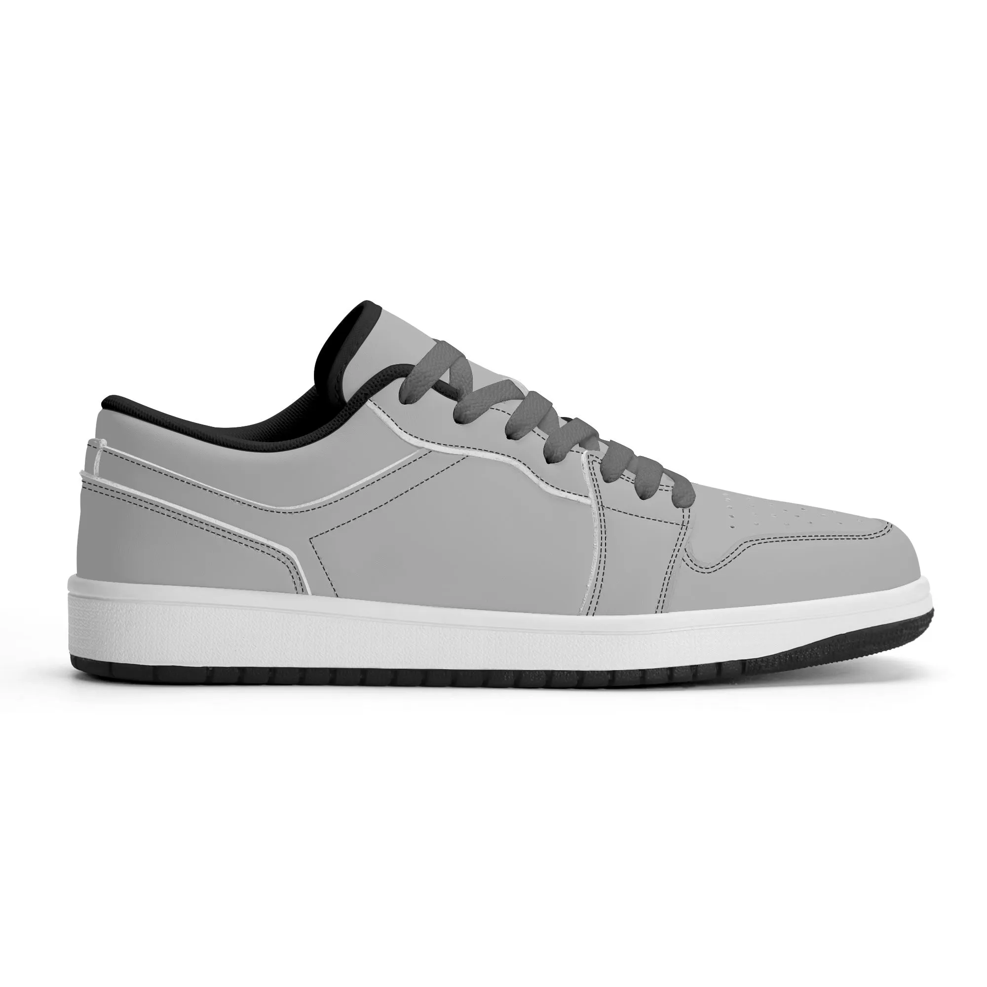 Silberne Low Top Leder Sneaker für Herren