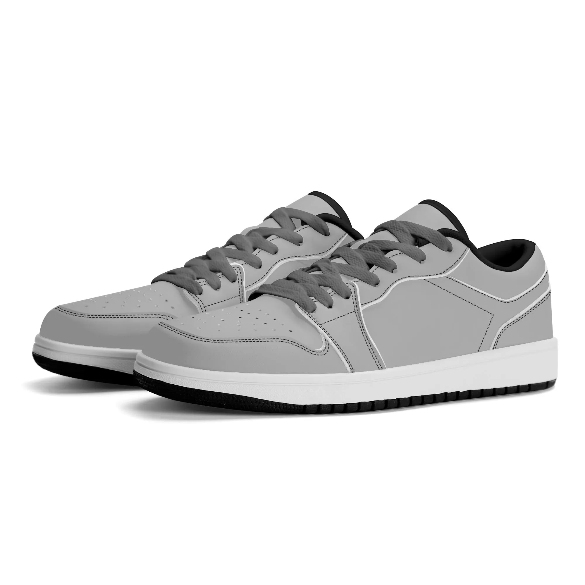 Silberne Low Top Leder Sneaker für Herren