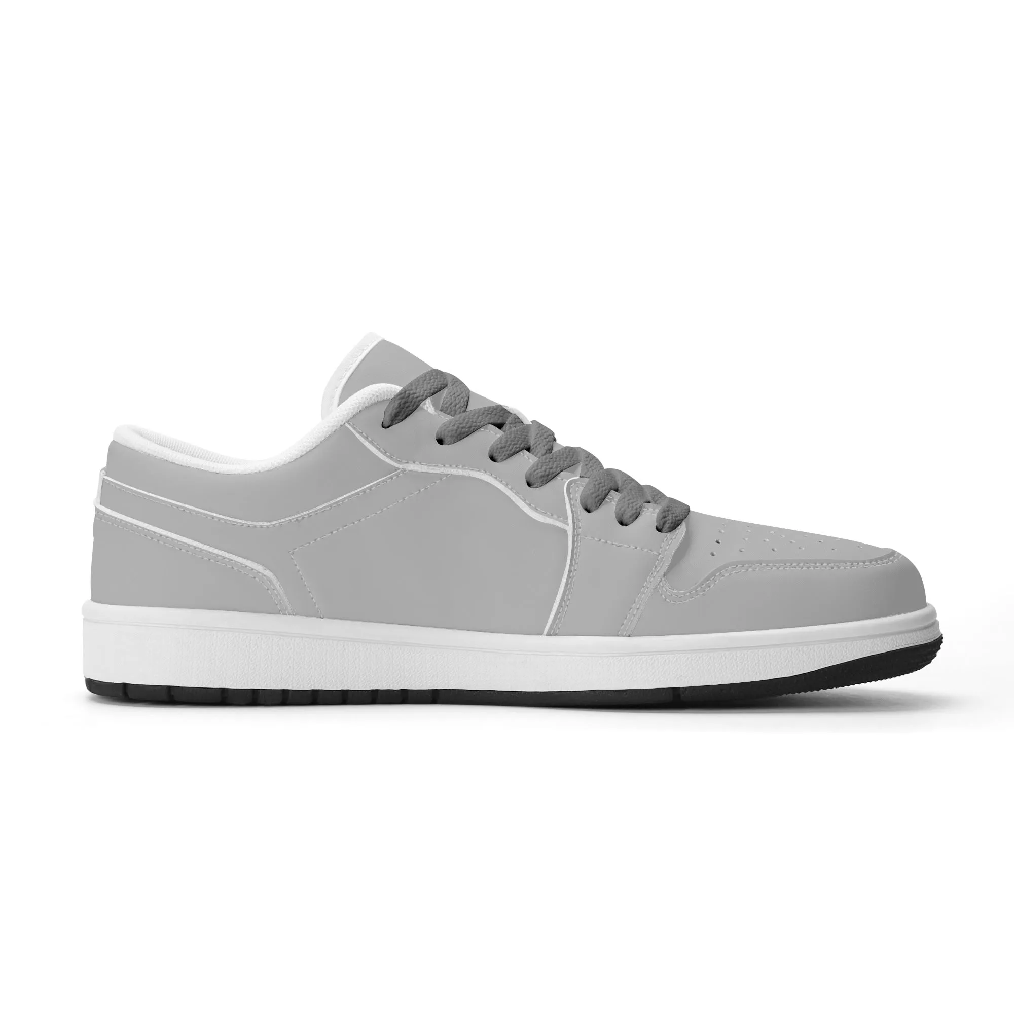 Silberne Low Top Leder Sneaker für Herren