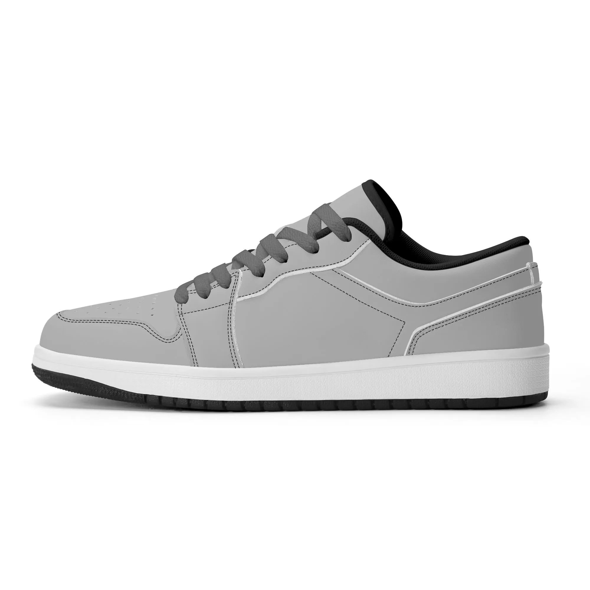 Silberne Low Top Leder Sneaker für Herren