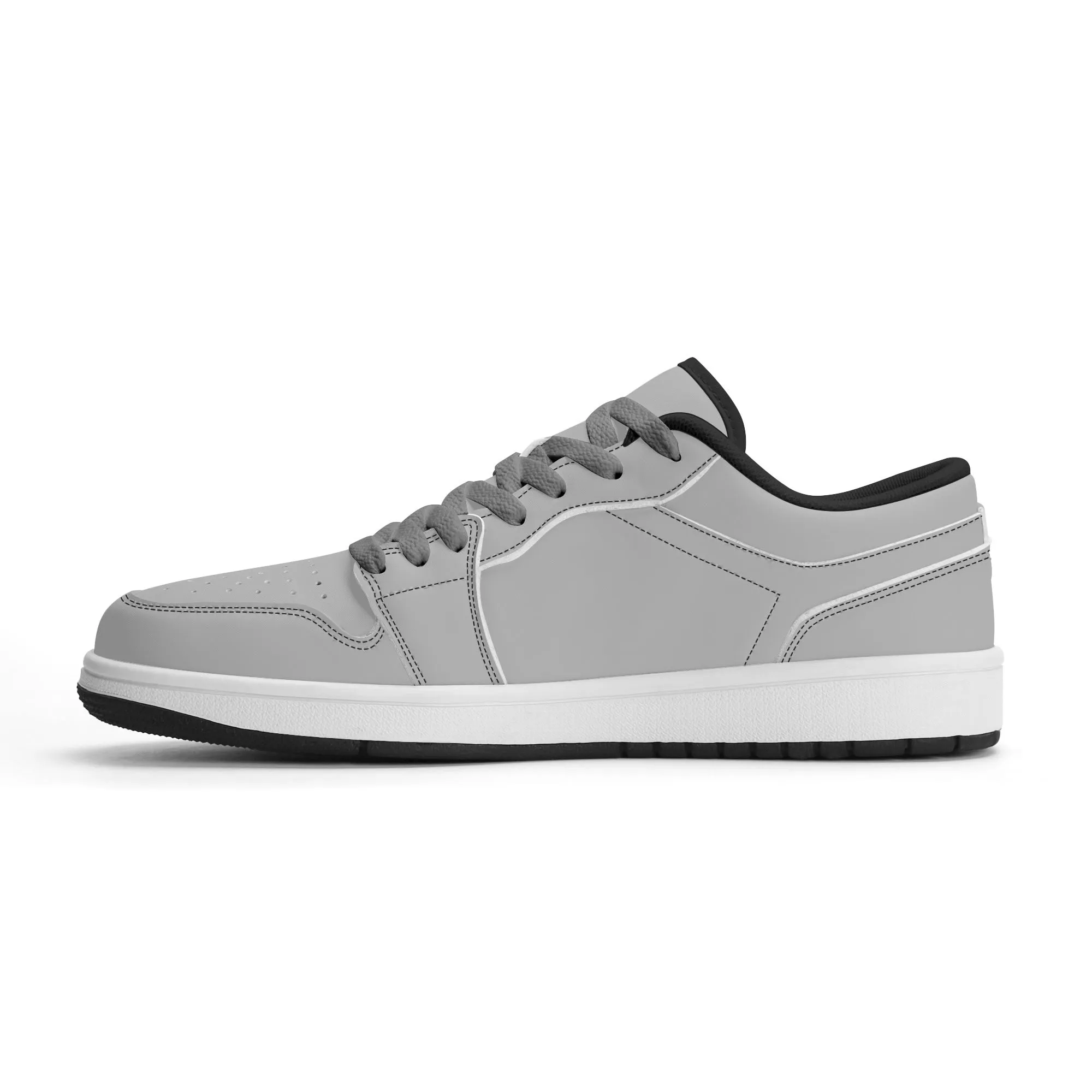 Silberne Low Top Leder Sneaker für Herren